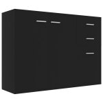 Vidaxl buffet noir 105x30x75 cm agglomr