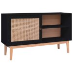 Vidaxl buffet noir 130x40x80 cm mdf et résine tressée Vidaxl buffet noir 130x40x80 cm mdf et résine tressée