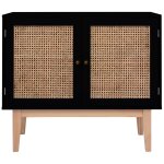 Vidaxl buffet noir 88, 5x40x80 cm mdf et résine tressée Vidaxl buffet noir 88, 5x40x80 cm mdf et résine tressée
