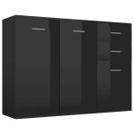Vidaxl buffet noir brillant 105x30x75 cm agglomr