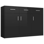 Vidaxl buffet noir brillant 110x30x75 cm aggloméré Vidaxl buffet noir brillant 110x30x75 cm aggloméré