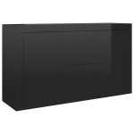 Vidaxl buffet noir brillant 120x36x69 cm aggloméré Vidaxl buffet noir brillant 120x36x69 cm aggloméré