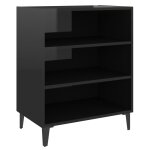 Vidaxl buffet noir brillant 57x35x70 cm agglom�r�