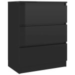 Vidaxl buffet noir brillant 60x33, 5x76 cm agglomr