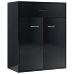 Vidaxl buffet noir brillant 60x30x75 cm aggloméré Vidaxl buffet noir brillant 60x30x75 cm aggloméré