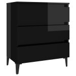 Vidaxl buffet noir brillant 60x35x69 cm agglom�r�