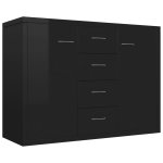 Vidaxl buffet noir brillant 88x30x65 cm aggloméré Vidaxl buffet noir brillant 88x30x65 cm aggloméré