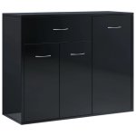 Vidaxl buffet noir brillant 88x30x70 cm aggloméré Vidaxl buffet noir brillant 88x30x70 cm aggloméré