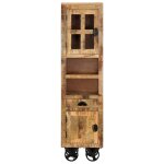 Vidaxl buffet sur roues 38x30x143 cm bois de manguier solide brut
