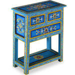 Vidaxl buffet avec tiroirs bois massif de manguier peinture turquoise