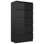 Vidaxl buffet à tiroirs noir brillant 60x35x121 cm aggloméré Vidaxl buffet à tiroirs noir brillant 60x35x121 cm aggloméré