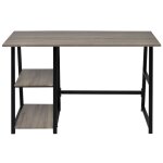 Vidaxl bureau avec 2 tagres gris et chne