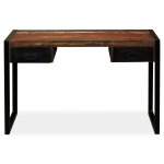Vidaxl bureau avec 2 tiroirs bois de récupération massif 120x50x76 cm Vidaxl bureau avec 2 tiroirs bois de récupération massif 120x50x76 cm