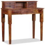 Vidaxl bureau avec 5 tiroirs bois de sesham massif 90 x 40 x 90 cm
