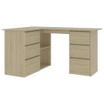 Vidaxl bureau d'angle ch�ne sonoma 145x100x76 cm agglom�r�