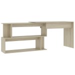 Vidaxl bureau d'angle ch�ne sonoma 200x50x76 cm agglom�r�