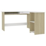 Vidaxl bureau d'angle en forme de l blanc chne sonoma 120x140x75 cm