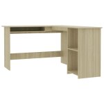 Vidaxl bureau d'angle forme de l chne sonoma 120x140x75 cm agglomr