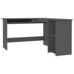 Vidaxl bureau d'angle en forme de l gris 120x140x75 cm agglomr