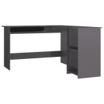 Vidaxl bureau d'angle forme de l gris brillant 120x140x75cm agglomr