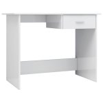 Vidaxl bureau blanc brillant 100 x 50 x 76 cm agglomr