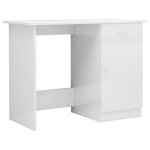 Vidaxl bureau blanc brillant 100 x 50 x 76 cm agglomr