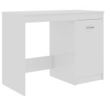 Vidaxl bureau blanc brillant 100x50x76 cm agglomr