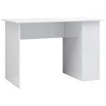 Vidaxl bureau blanc brillant 110x60x73 cm agglomr
