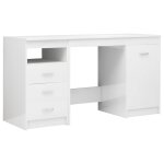 Vidaxl bureau blanc brillant 140x50x76 cm agglomr