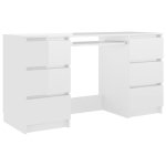 Vidaxl bureau blanc brillant 140x50x77 cm agglomr
