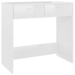 Vidaxl bureau blanc brillant 80x40x75 cm agglomr