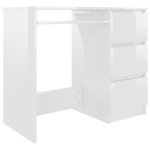 Vidaxl bureau blanc brillant 90x45x76 cm agglomr