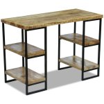 Vidaxl bureau en bois de manguier 110 x 50 x 76 cm