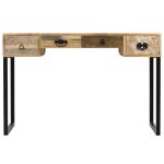Vidaxl bureau bois de manguier massif et cuir véritable 117x50x76 cm Vidaxl bureau bois de manguier massif et cuir véritable 117x50x76 cm