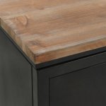 Vidaxl bureau  double pidestal bois de sapin et acier 120x50x76 cm