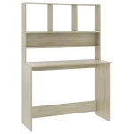 Vidaxl bureau avec tagres chne sonoma 110 x 45 x 157 cm agglomr
