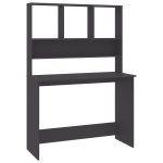 Vidaxl bureau avec étagères gris 110 x 45 x 157 cm aggloméré Vidaxl bureau avec étagères gris 110 x 45 x 157 cm aggloméré
