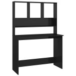 Vidaxl bureau avec étagères noir brillant 110 x 45 x 157 cm aggloméré Vidaxl bureau avec étagères noir brillant 110 x 45 x 157 cm aggloméré