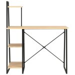 Vidaxl bureau avec tagre noir et chne 102x50x117 cm