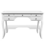 Vidaxl bureau franais en bois avec pieds courbs et 5 tiroirs