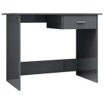 Vidaxl bureau gris brillant 100 x 50 x 76 cm agglomr