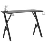 Vidaxl bureau de jeu avec pieds en forme de y noir 110x60x75 cm