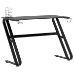 Vidaxl bureau de jeu avec pieds en forme de zz noir 110x60x75 cm