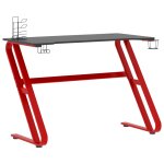Vidaxl bureau de jeu et pieds en forme de zz noir et rouge 110x60x75cm