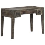 Vidaxl bureau noir 110 x 50 x 75 cm bois de manguier massif