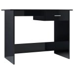 Vidaxl bureau noir brillant 100 x 50 x 76 cm agglomr