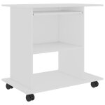 Vidaxl bureau d'ordinateur blanc 80x50x75 cm agglomr