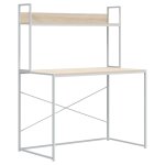 Vidaxl bureau d'ordinateur blanc et chêne 110x60x138 cm aggloméré Vidaxl bureau d'ordinateur blanc et chêne 110x60x138 cm aggloméré