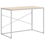Vidaxl bureau d'ordinateur blanc et chne 110x60x70 cm agglomr