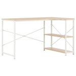 Vidaxl bureau d'ordinateur blanc et chne 120 x 72 x 70 cm